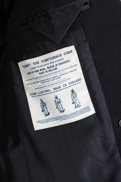 Navy Woollen Double Breasted Coat Made in Ireland